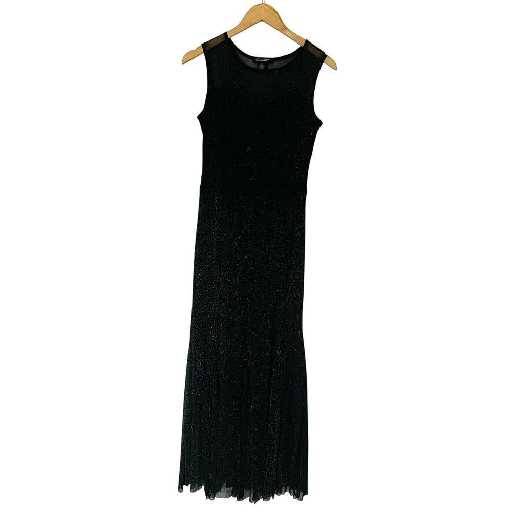 CandaLite Glittery Mesh Lined Sleeveless Maxi Dress Size S Small Bronze - Picture 2 of 6